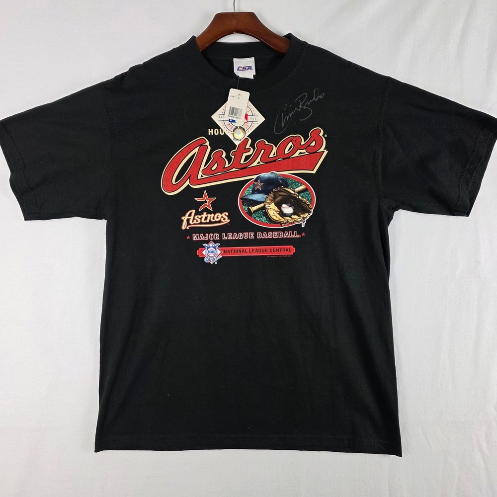 CSA Large Mens Black Houston Astros 2005 MLB T-Shirt Graphic Tee NWT